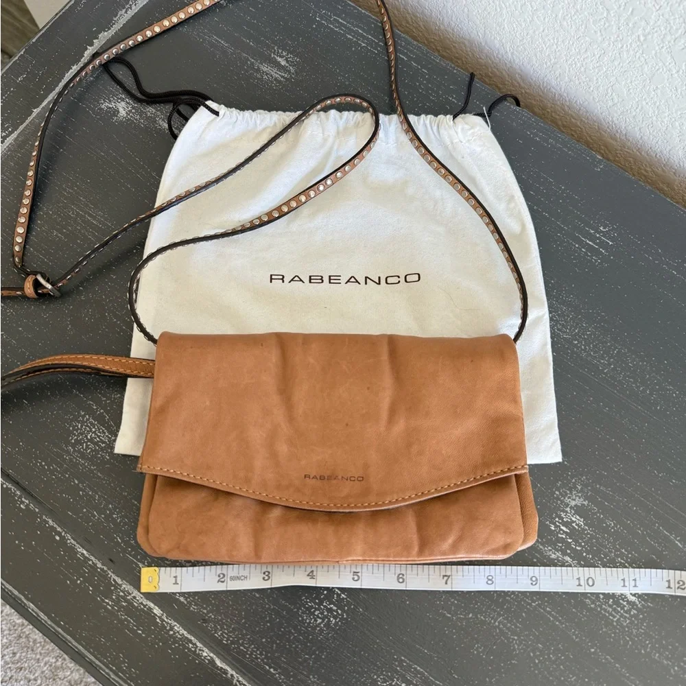 Women's Tan Color Leather Crossbody Bag - Picture 6 of 10